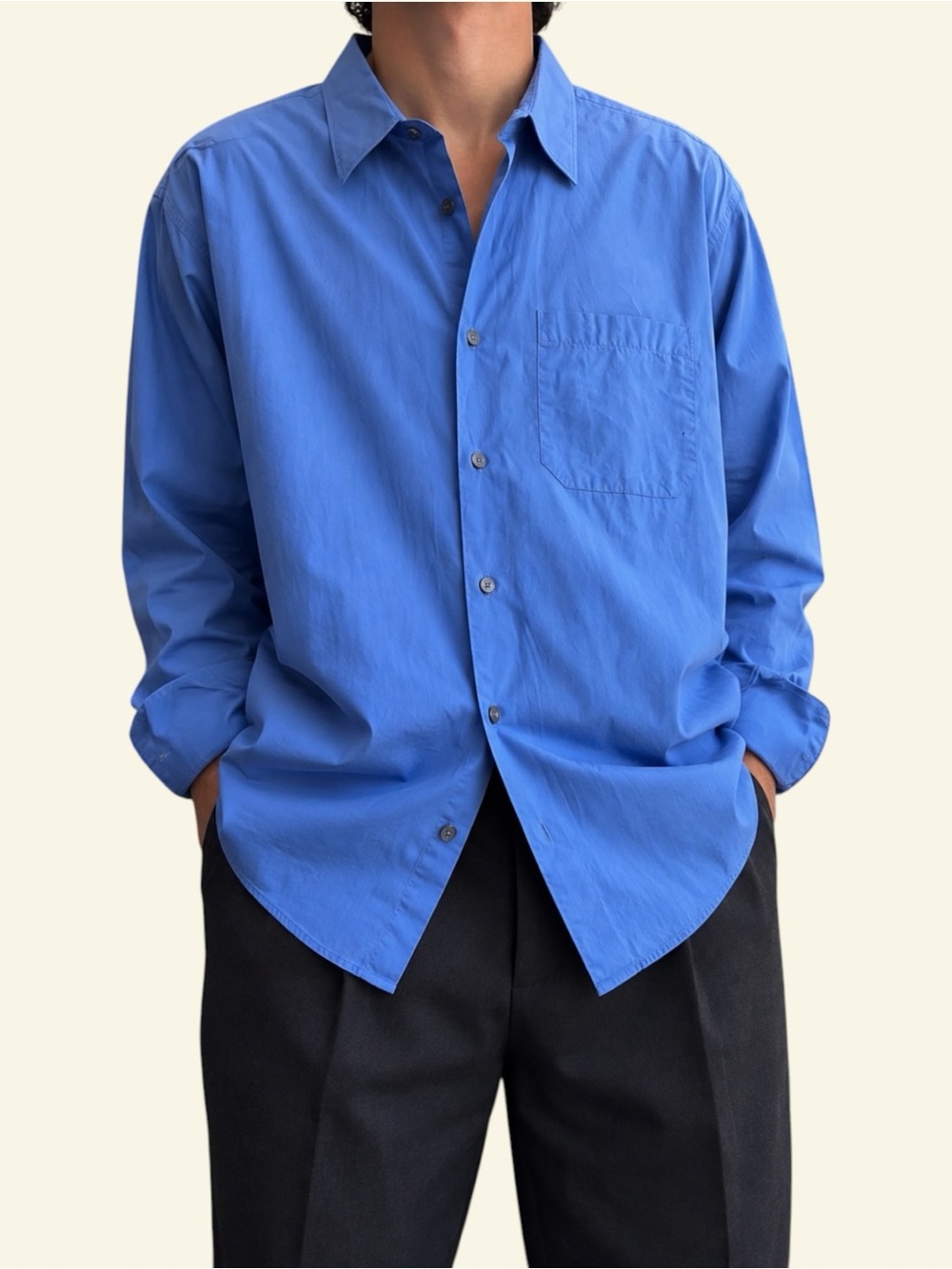 Vintage Kenneth Cole NWOT French Cuff Dress Shirt Blue Men 16 36/37 Tall XXL Y2K